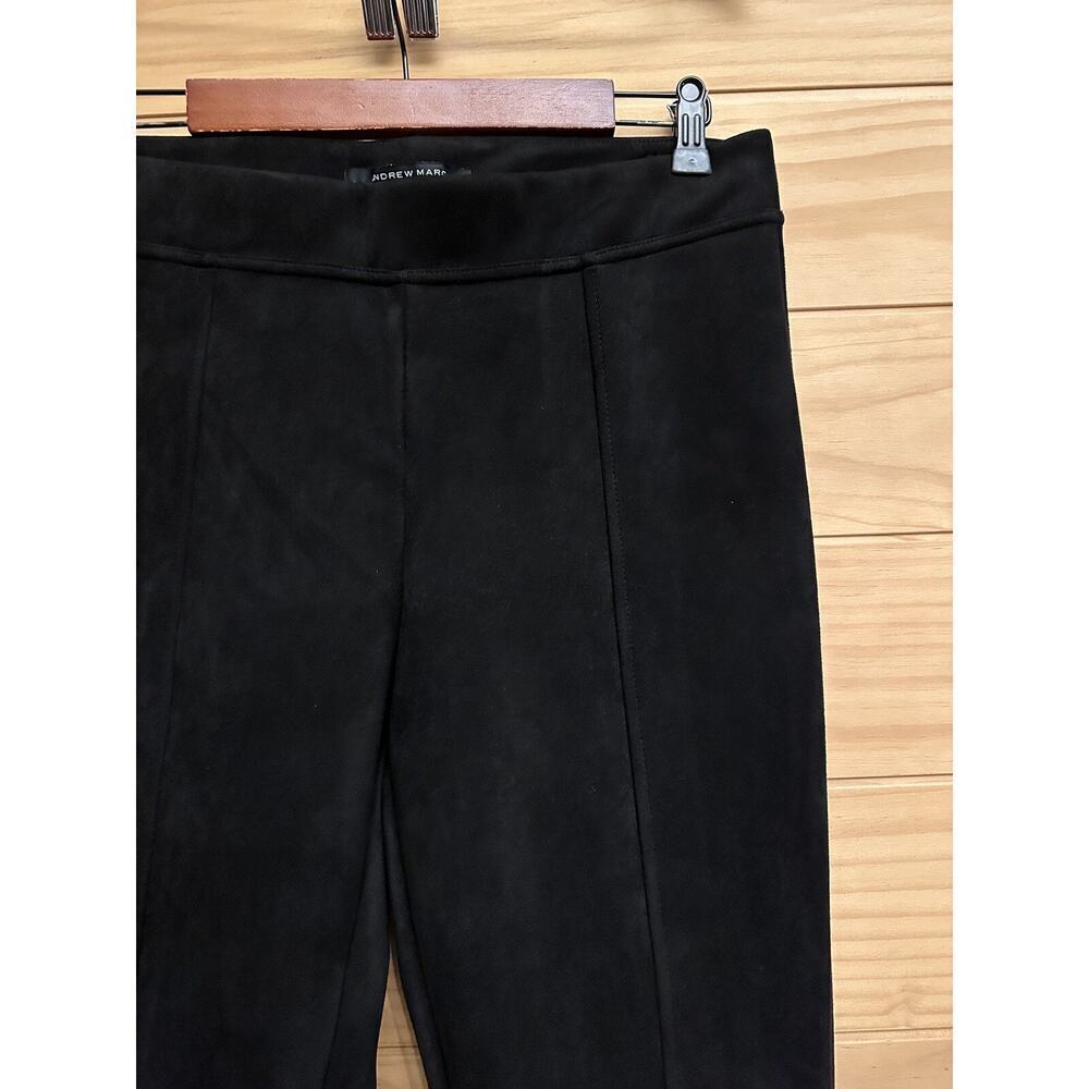 ANDREW MARC Pants Womens Medium Black Microsuede Skinny Pull-on Stretch Jeggings - Picture 4 of 7